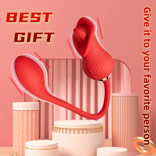 10 Mode Tongue Licking Vibrator for Women, Portable Toy