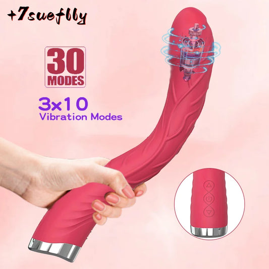 Long Vibrator Dildo for Women, Clitoral & G-Spot Toy