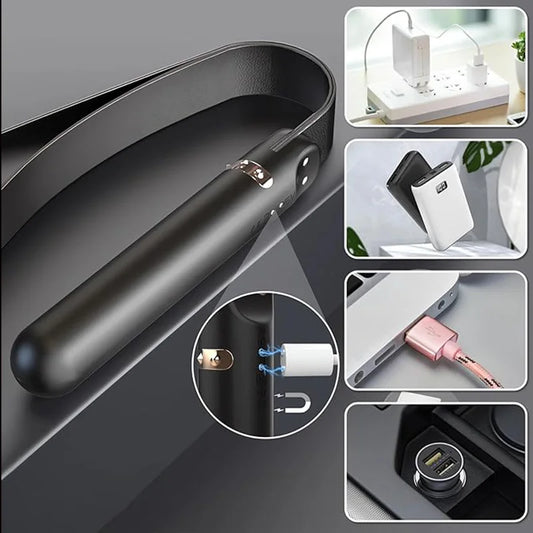 Leather BDSM Whip with Anal Vibrator and Spanking Paddle