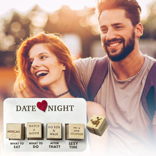 4-Piece Wooden Sex Dice Game for Couples’ Date Night