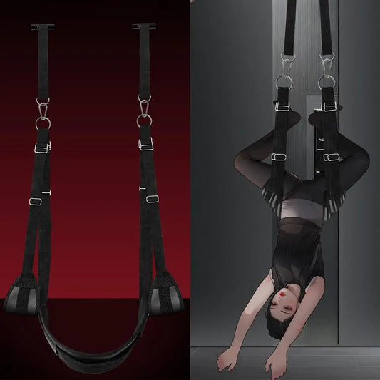 BDSM Door Sex Swing with Handcuffs and Leg Restraints