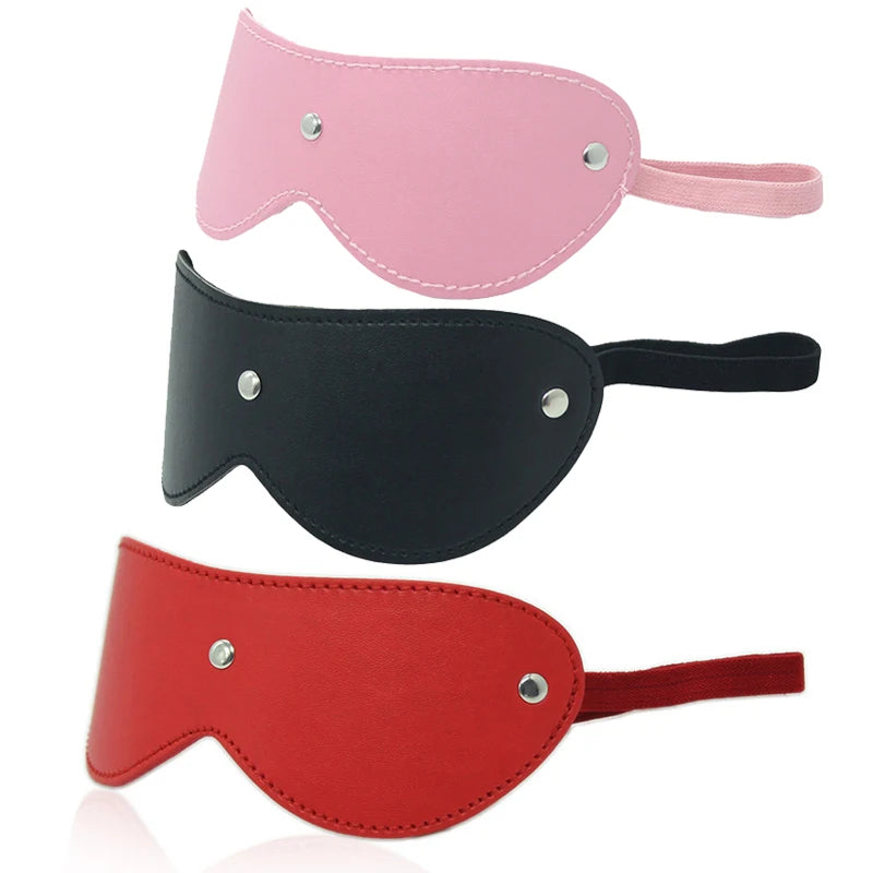 Leather BDSM Blindfold Eye Mask for Couples Cosplay Play