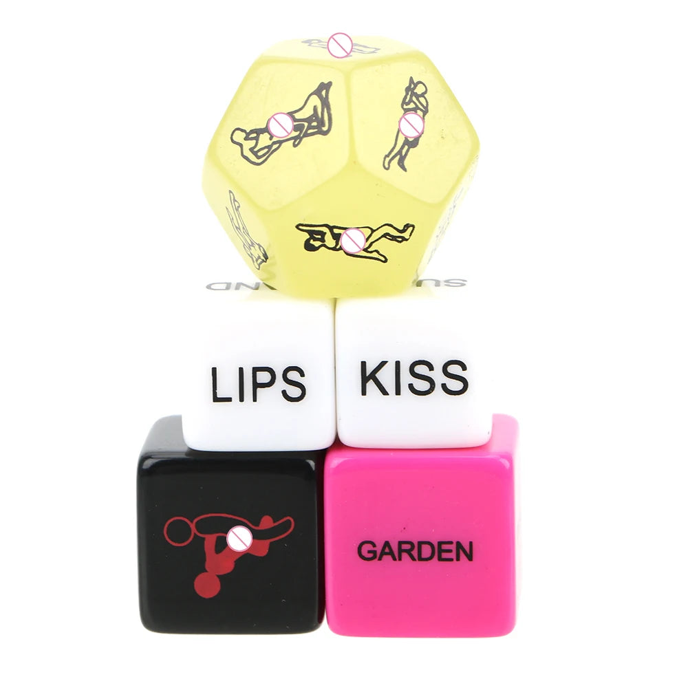 5-Piece Erotic Sex Dice Game for Couples, 12 Sides