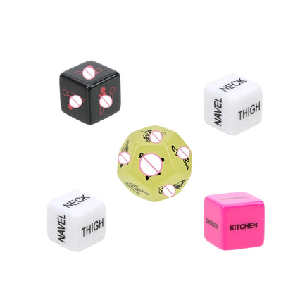 5-Piece Erotic Sex Dice Game for Couples, 12 Sides