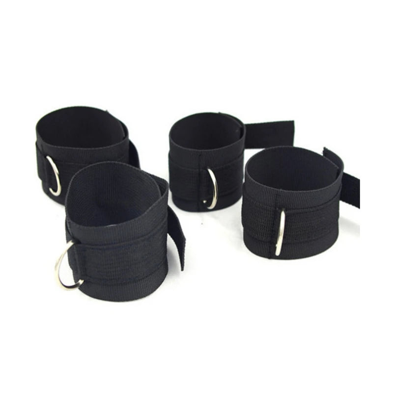Under Bed BDSM Restraint System with Ankle Cuffs Set