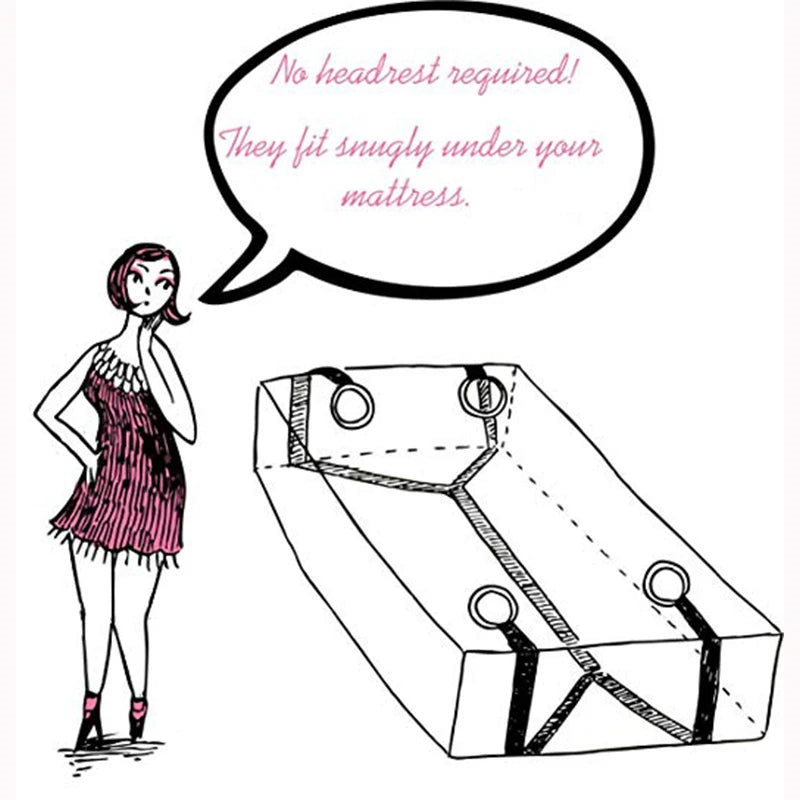 Under Bed BDSM Restraint System with Ankle Cuffs Set