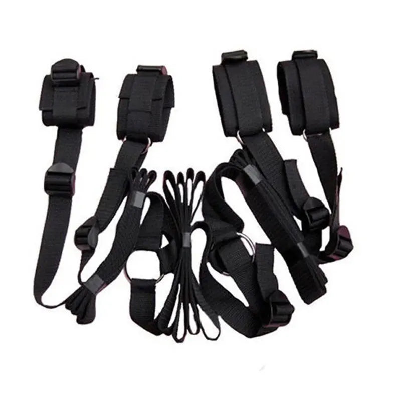 Under Bed BDSM Restraint System with Ankle Cuffs Set