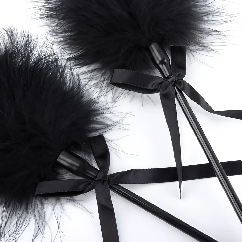 Leather Feather BDSM Paddle Whip Flogger for Couples Play