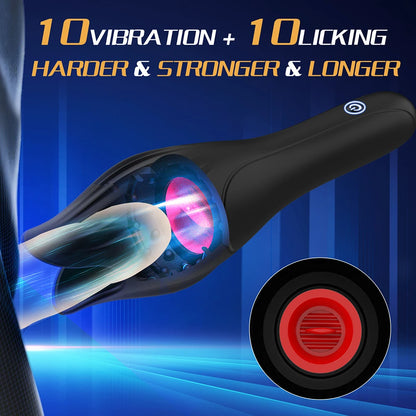 Automatic Licking Male Masturbator Cup with Vacuum Pump
