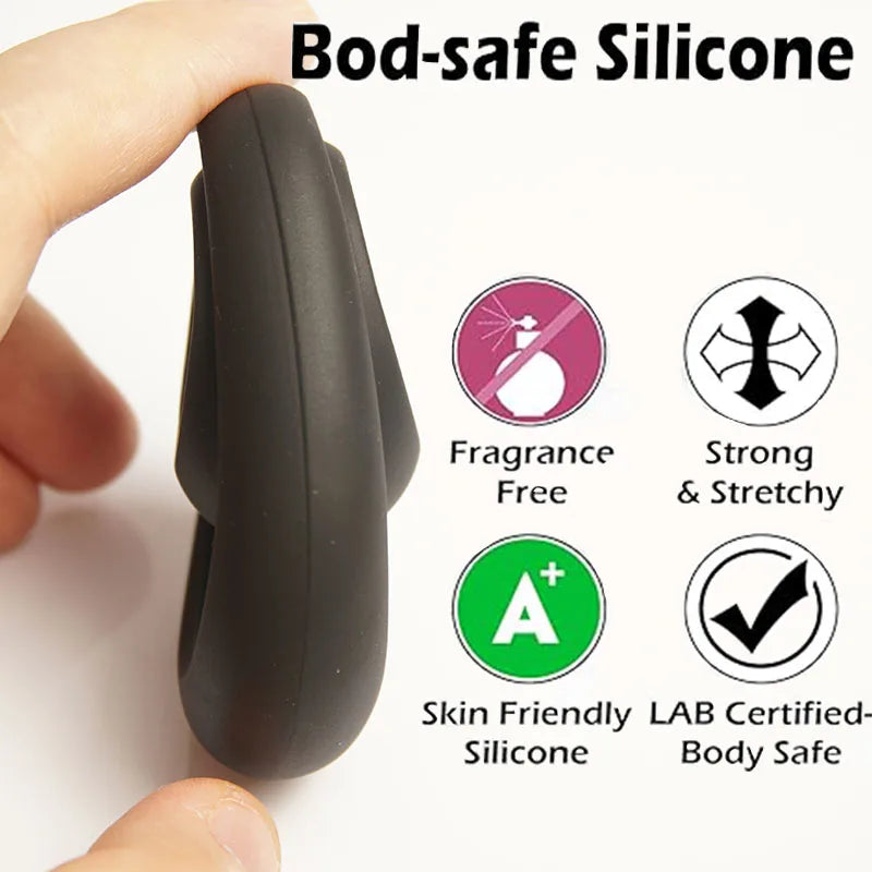 Silicone Dual Cock Ring for Men, Delay & Enhancement