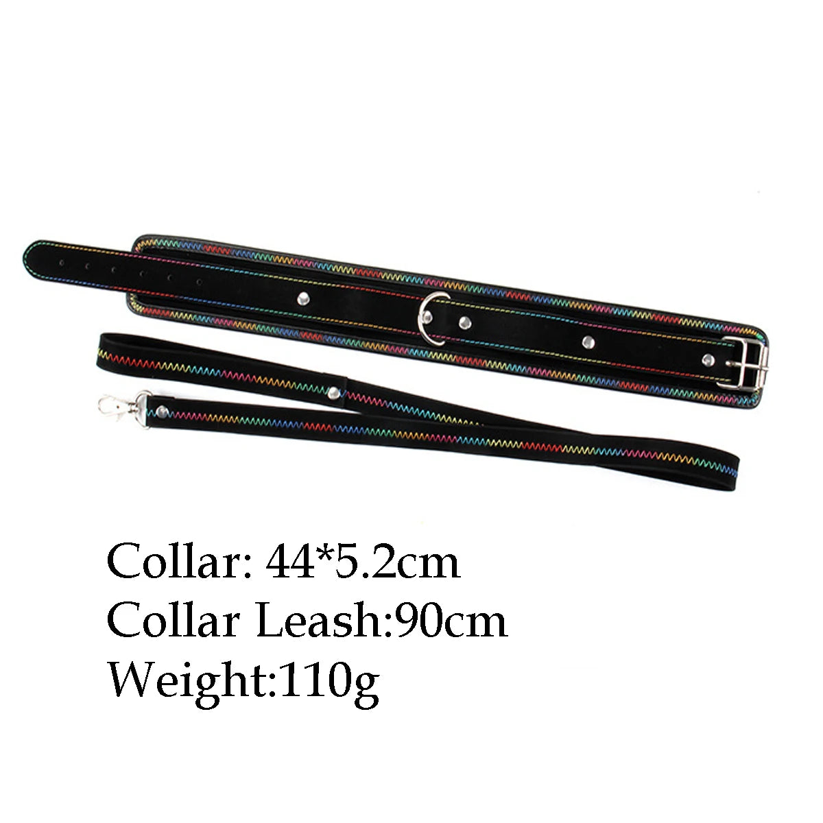 Leather BDSM Collar Leash Harness with Chain for Women