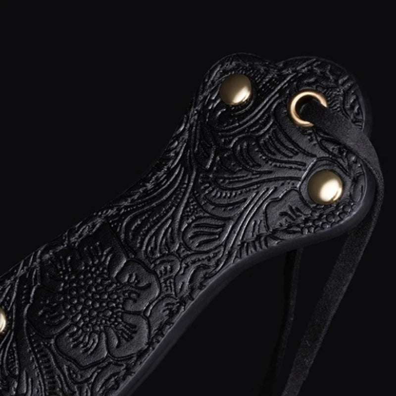 PU Leather BDSM Paddle Whip Flogger 22.7in for Cosplay Play