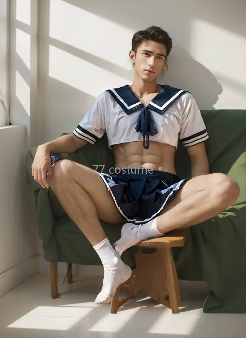 Sexy Men’s Roleplay Lingerie Set, Maid Cosplay Costume