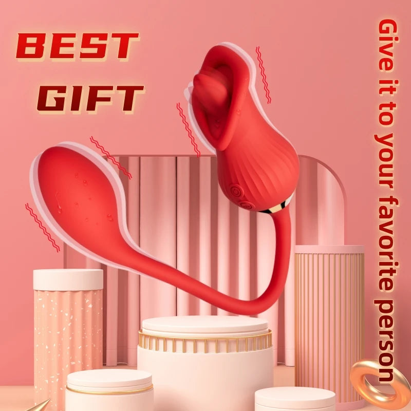 10 Mode Tongue Licking Vibrator for Women, Portable Toy