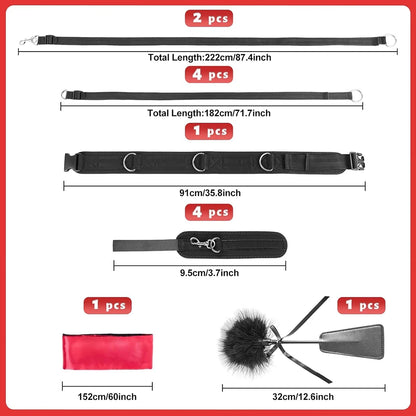 BDSM Restraints Harness Kit with Handcuffs and Blindfold