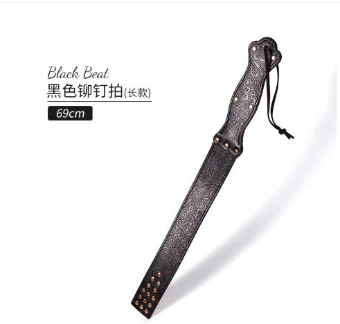PU Leather BDSM Paddle Whip Flogger 22.7in for Cosplay Play