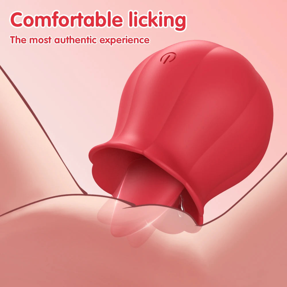Rose Tongue Licking Vibrator for Women Clitoral Stimulator