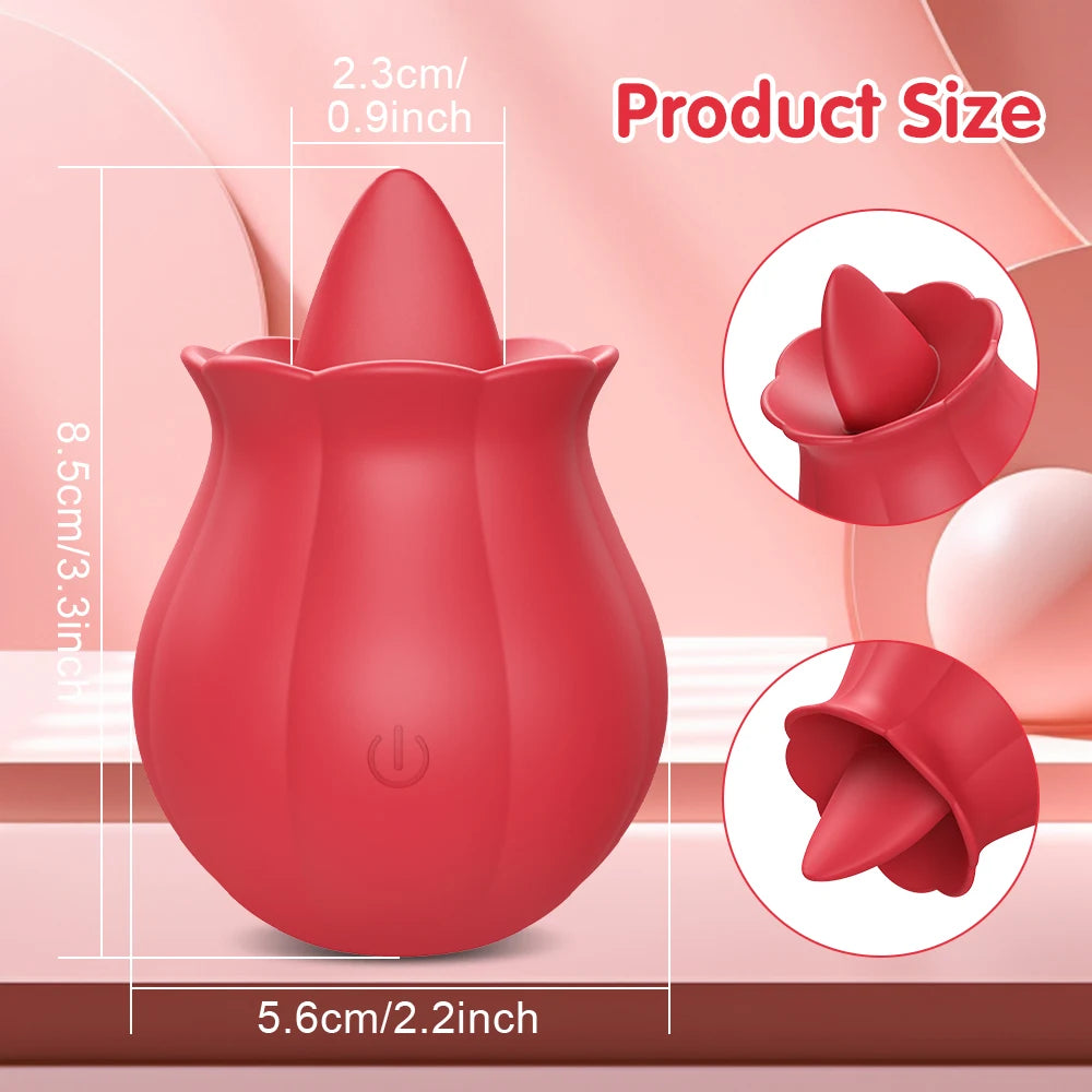Rose Tongue Licking Vibrator for Women Clitoral Stimulator