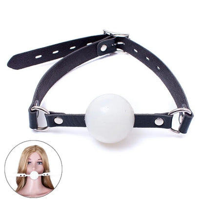 BDSM Harness Ball Gag Set with 42mm Silicone Mouth Gag