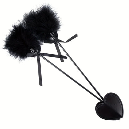 Leather Feather BDSM Paddle Whip Flogger for Couples Play