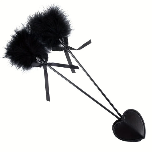 Leather Feather BDSM Paddle Whip Flogger for Couples Play