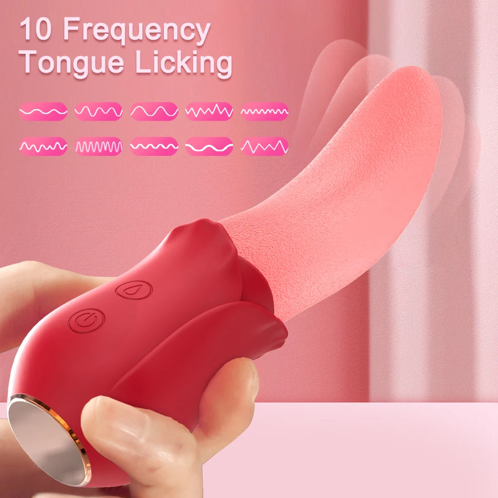 Tongue Licking Vibrator for Women, Clitoral & Nipple Toy