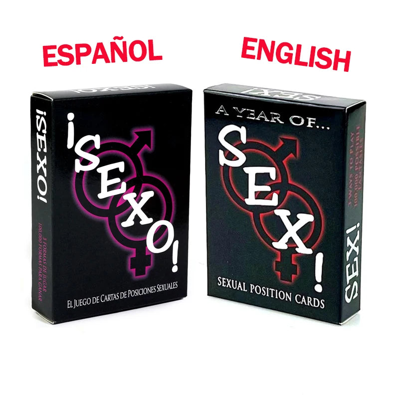 English & Spanish Sexual Position Cards for Couples