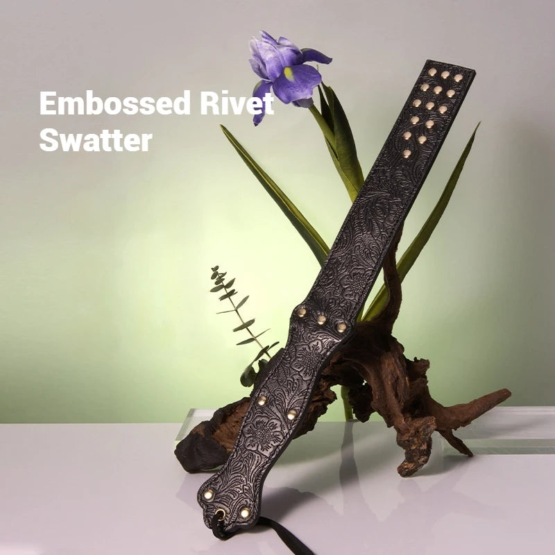 PU Leather BDSM Paddle Whip Flogger 22.7in for Cosplay Play