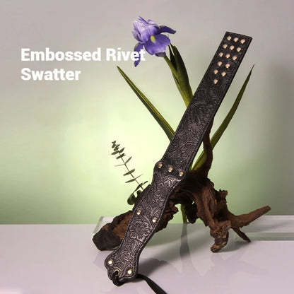 PU Leather BDSM Paddle Whip Flogger 22.7in for Cosplay Play