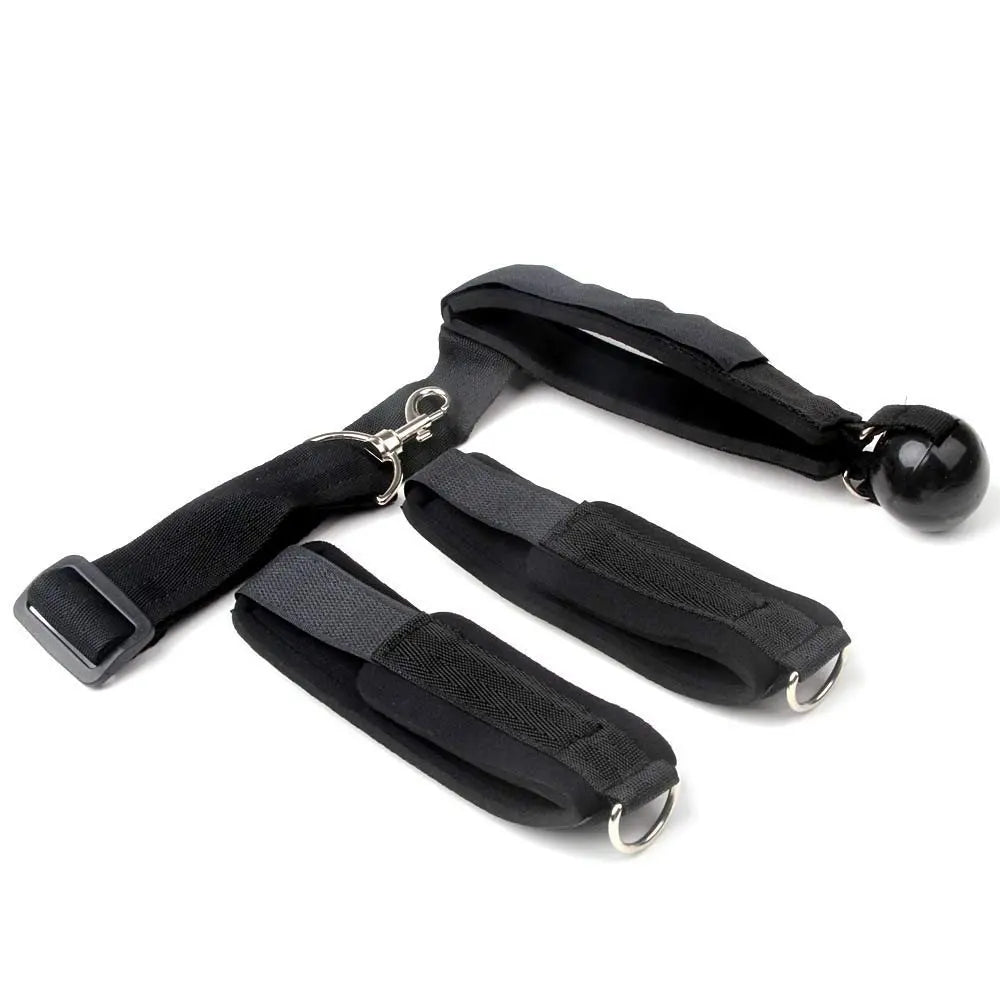 Adjustable BDSM Handcuffs with Ball Gag and Collar Set