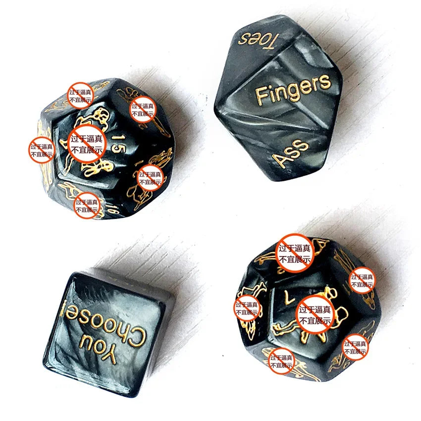 4-Piece Sex Dice Game Set for Couples, Erotic Fun