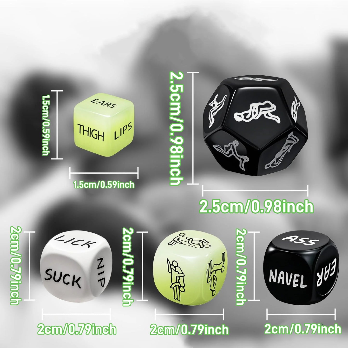 6-Piece Sex Dice Game for Couples, Foreplay Positions