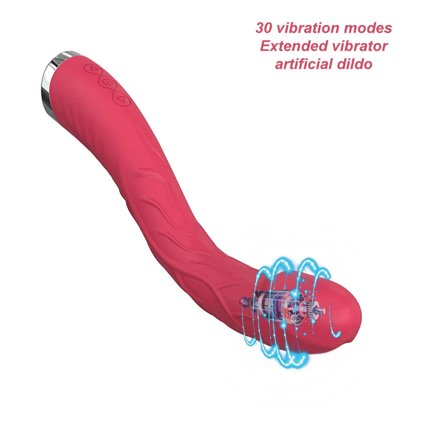 Long Vibrator Dildo for Women, Clitoral & G-Spot Toy