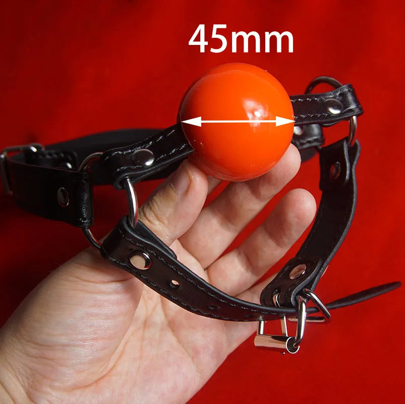 BDSM Ball Gag with Chin Strap Mouth Restraint for Couples