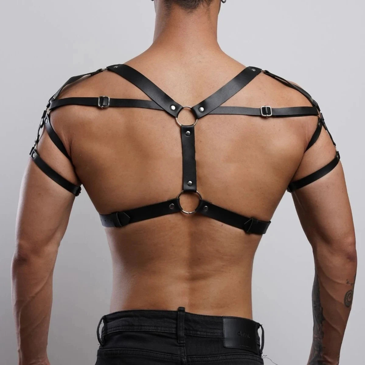 Men’s Leather Body Harness Adjustable BDSM Fetish Lingerie