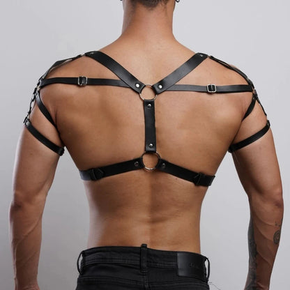 Men’s Leather Body Harness Adjustable BDSM Fetish Lingerie