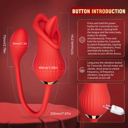 10 Mode Tongue Licking Vibrator for Women, Portable Toy