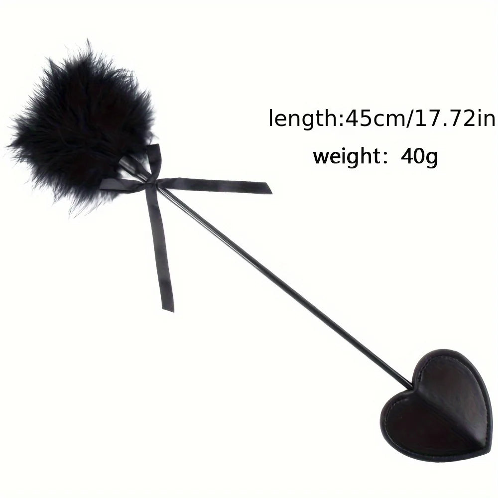 Leather Feather BDSM Paddle Whip Flogger for Couples Play
