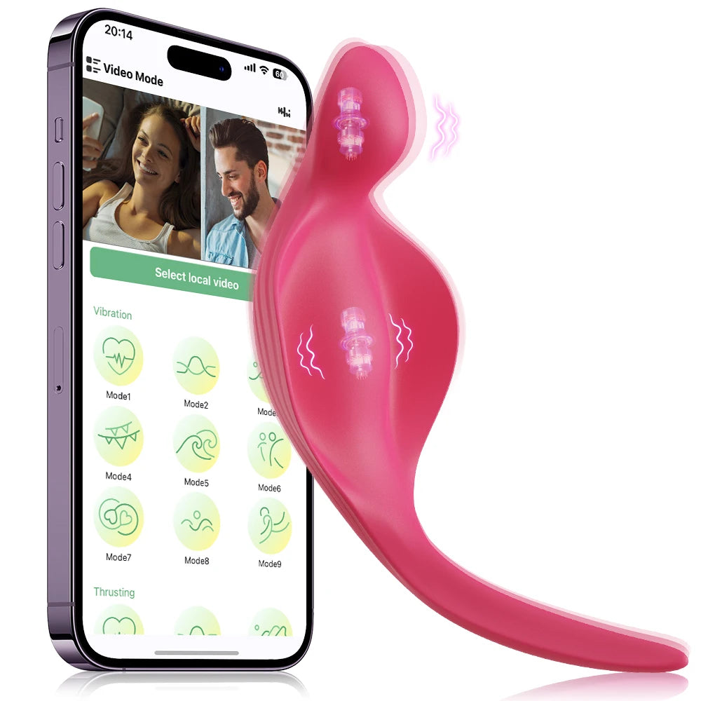 Wearable Panty Vibrator with Clitoral Stimulator for Couples