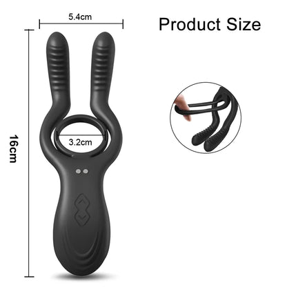 12-Speed Vibrating Cock Ring for Couples, G-Spot Toy