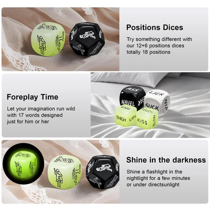 6-Piece Sex Dice Game for Couples, Foreplay Positions
