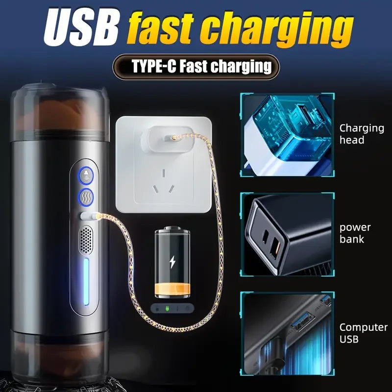 Automatic Heating Thrusting Male Masturbator with Licking