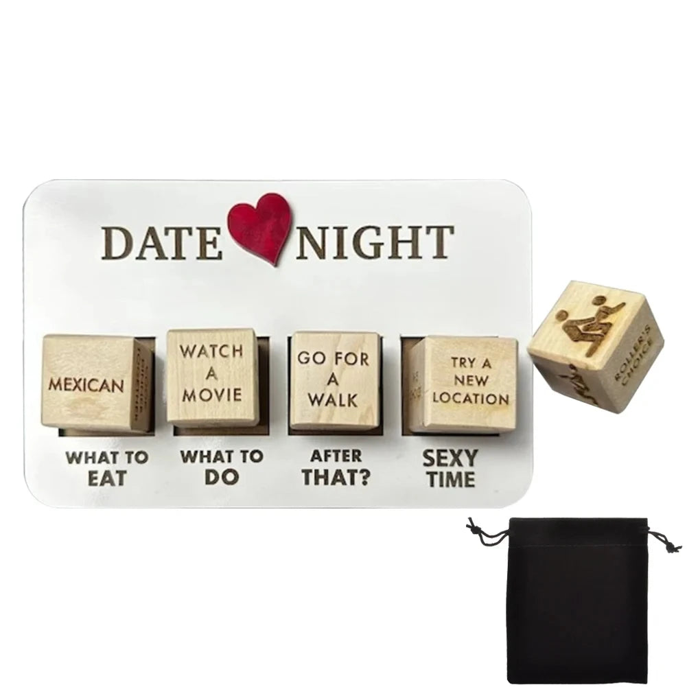 4-Piece Wooden Sex Dice Game for Couples’ Date Night
