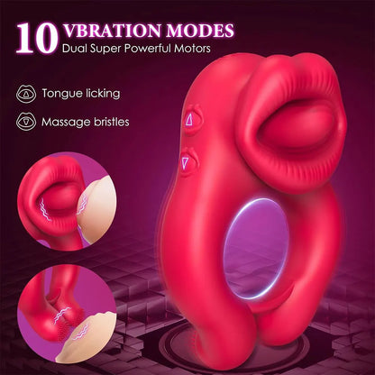 Adjustable Vibrating Clitoral Stimulator, Cock Ring for Couples & Men