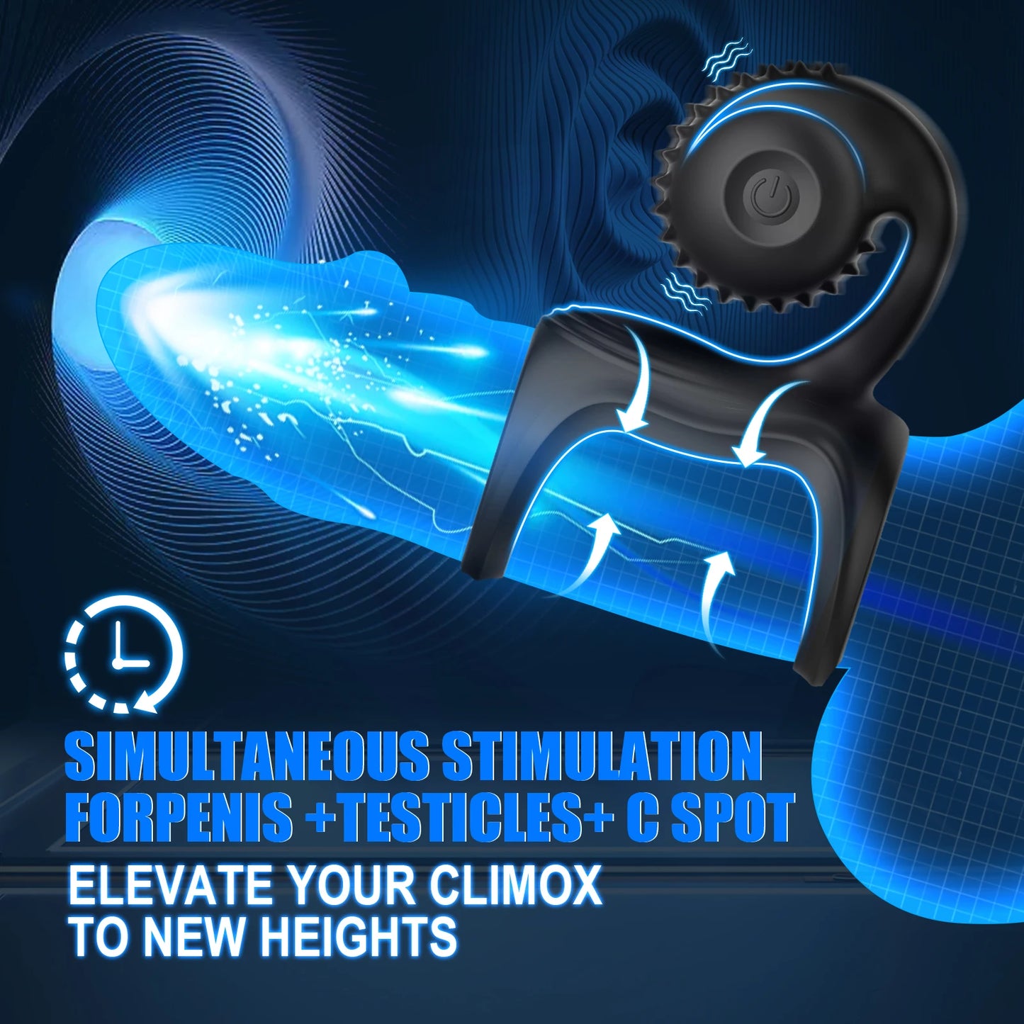 Vibrating Penis Ring for Men, Delay & Erection Toy