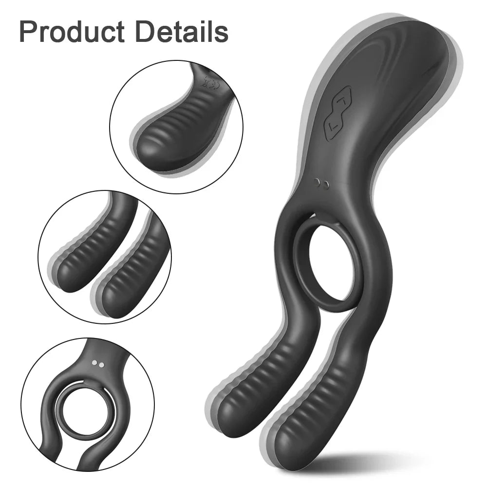 12-Speed Vibrating Cock Ring for Couples, G-Spot Toy