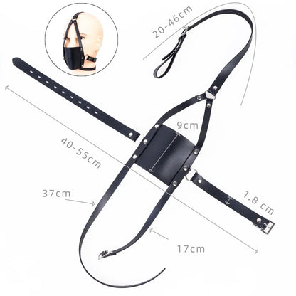 BDSM Harness Ball Gag Set with 42mm Silicone Mouth Gag