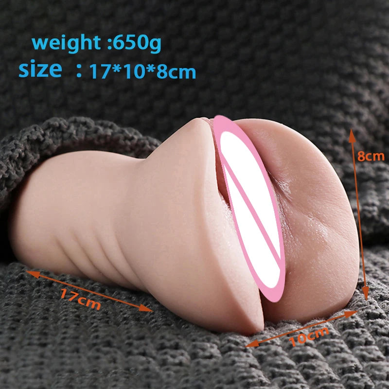 3D Realistic Silicone Vagina Masturbator Cup for Men