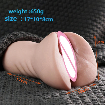 3D Realistic Silicone Vagina Masturbator Cup for Men