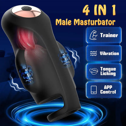 App-Controlled Male Masturbator with 9 Vibrating Modes